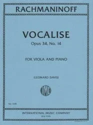 Vocalise, Op. 34 No. 14 – Viola and Piano