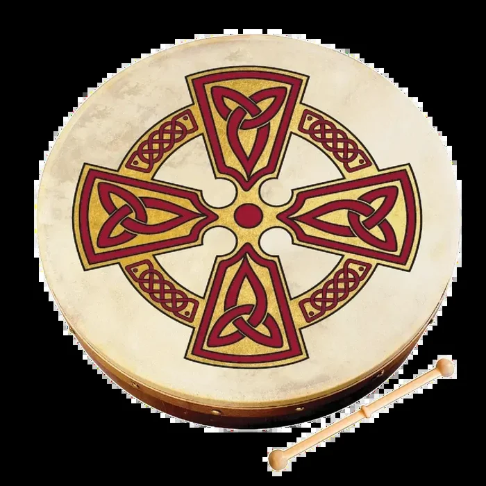 Waltons 12 Inch Bodhran Pack Kilkenny Cross with Beater & DVD