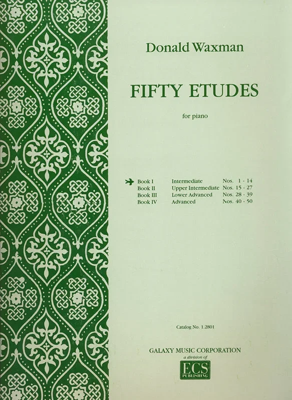 Waxman: 50 Piano Etudes – Book 1 (Nos. 1-14)