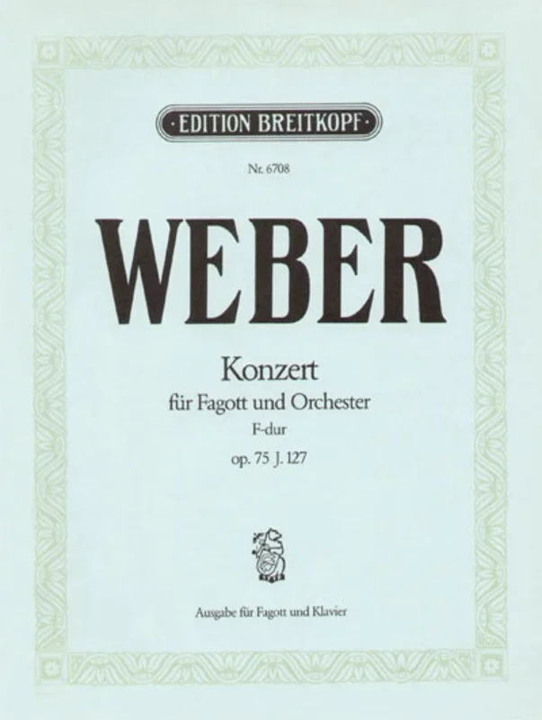 Weber – Concerto In F Op 75 Bassoon/Piano (Softcover Book)