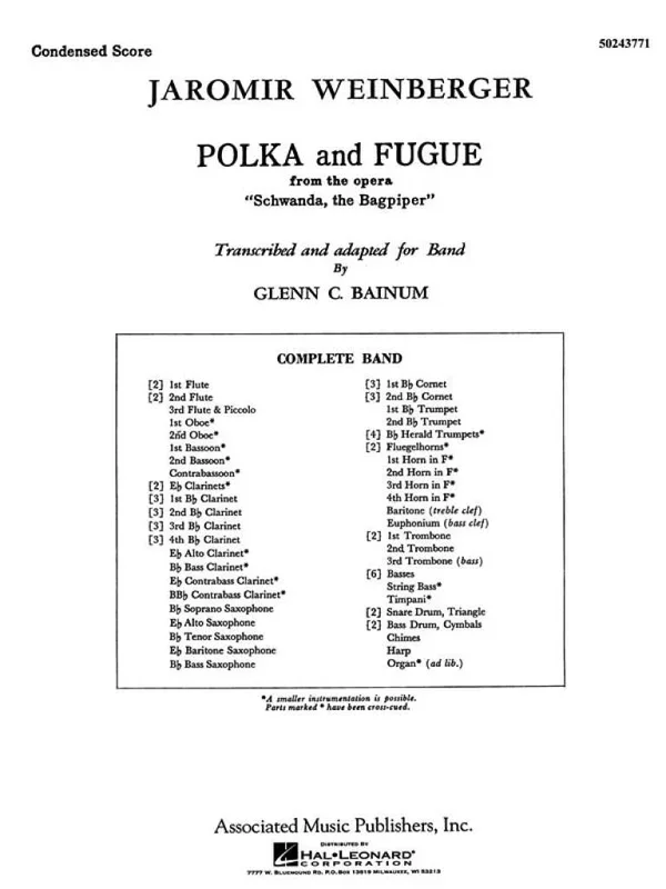 Weinberger: Polka & Fugue from “Schwanda, the Bagpiper ” (transc. for concert band)
