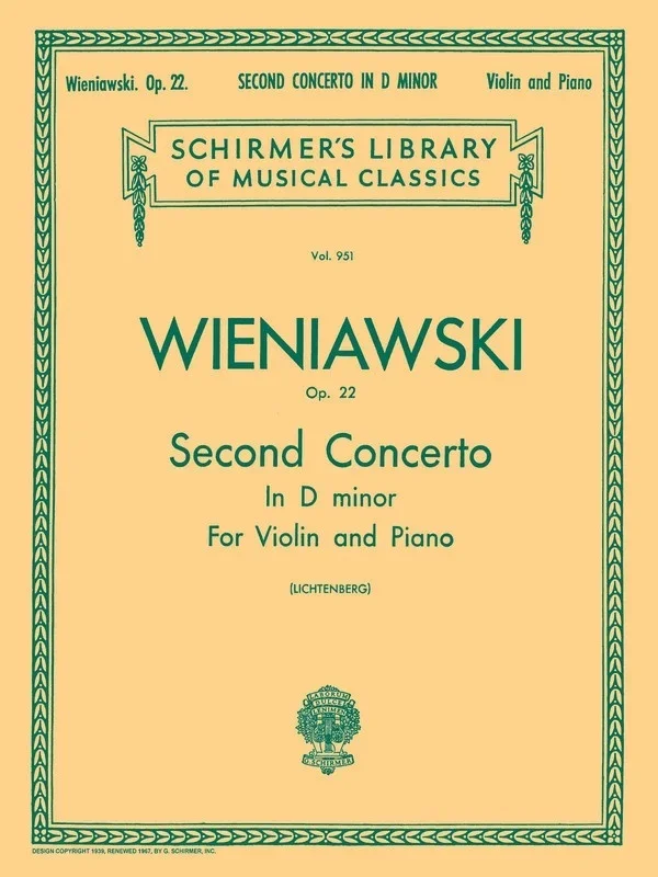 Wieniawsky Conc.N.2 Op 22 Lib.951 Violin