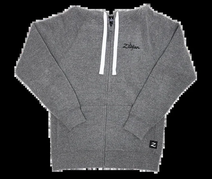 Zildjian Gray Zip Up Logo Hoodie – XL